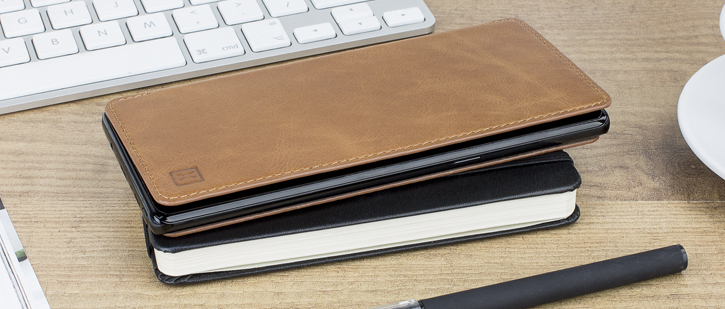 Olixar Slim Genuine Leather Samsung Galaxy Note 8 Wallet Case - Tan